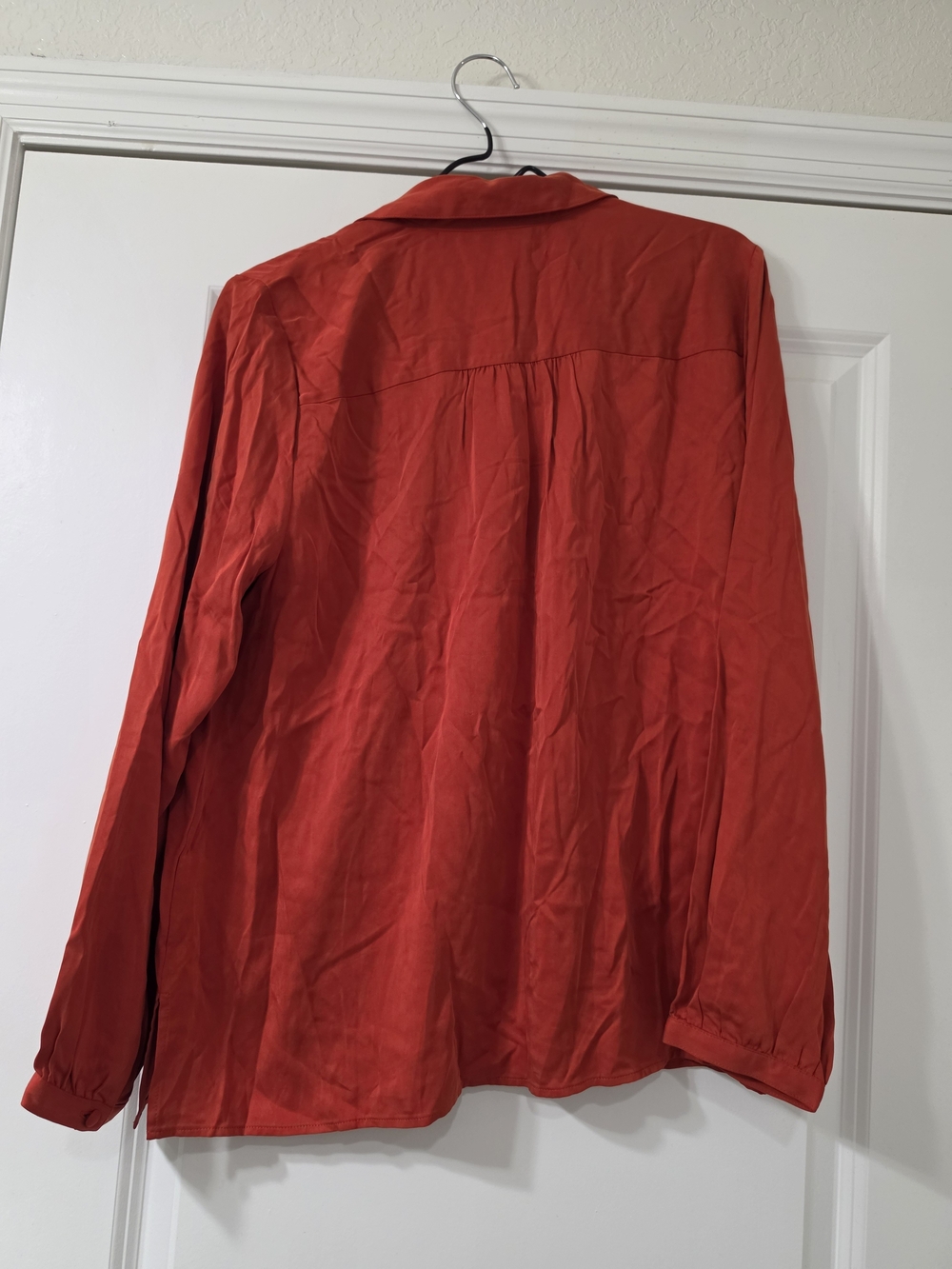 J. Jill Red Long-Sleeve Button-Down Shirt